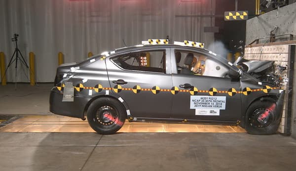 NHTSA Frontal impact test of the 2019 Nissan Versa