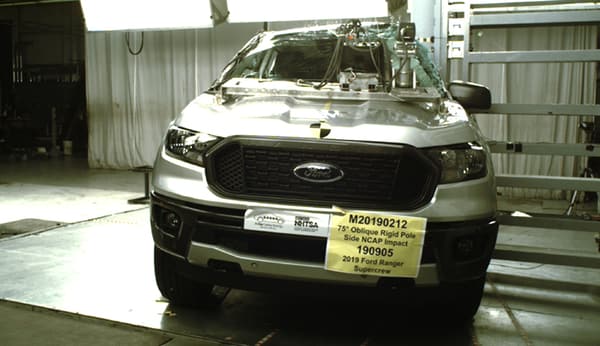 NHTSA Side pole test of the 2019 Ford Ranger