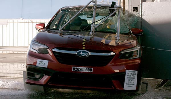 NHTSA Side pole test of the 2020 Subaru Legacy