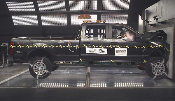 NHTSA Frontal impact test of the 2021 Ford F-250 Tremor