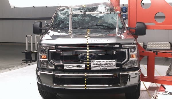 NHTSA Side pole test of the 2021 Ford F-250