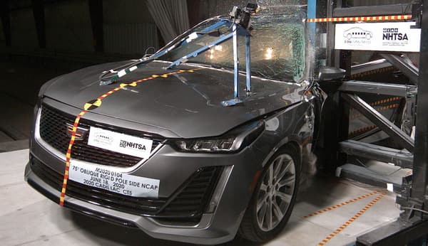 NHTSA Side impact test of the 2022 Cadillac CT5-V
