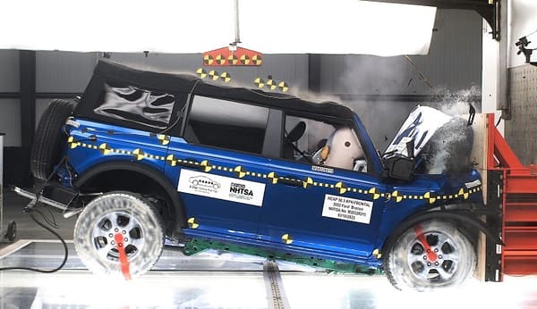 NHTSA Frontal impact test of the 2022 Ford Bronco