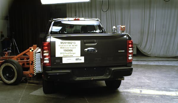 NHTSA Side impact test of the 2022 Ford Ranger
