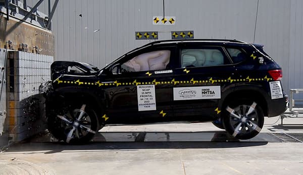 NHTSA Frontal impact test of the 2022 Volkswagen Taos