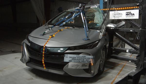 NHTSA Side pole test of the 2022 Toyota Prius Prime