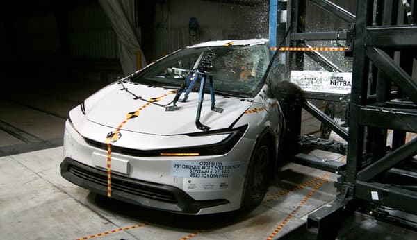 NHTSA Side pole test of the 2023 Toyota Prius
