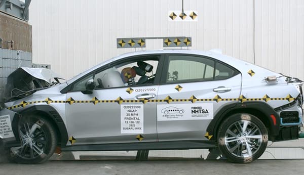 NHTSA Frontal impact test of the 2024 Subaru WRX