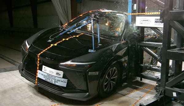 NHTSA Side pole test of the 2024 Lexus Rz 450e
