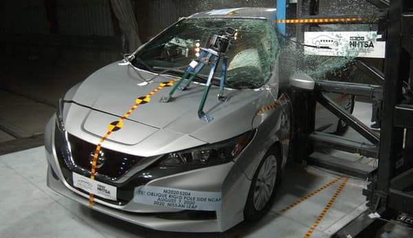 NHTSA Side pole test of the 2024 Nissan Leaf