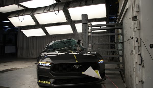 NHTSA Side pole test of the 2025 Ford Mustang
