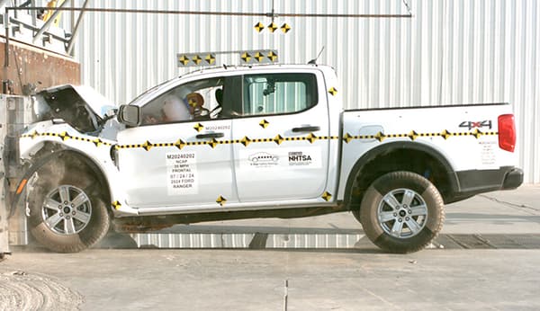 NHTSA Frontal impact test of the 2025 Ford Ranger
