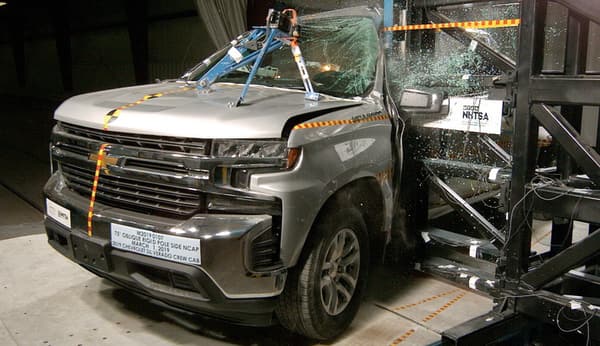 NHTSA Side pole test of the 2025 Chevrolet Silverado 1500