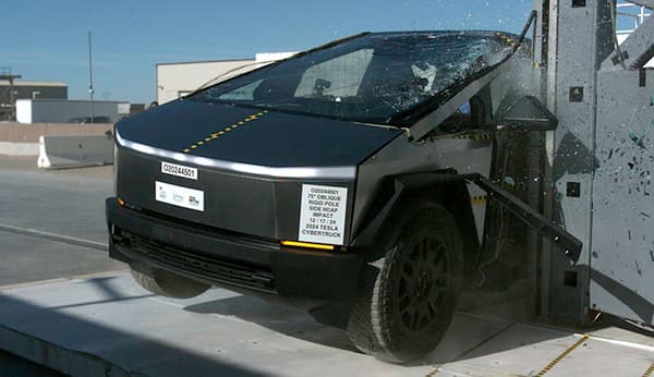 NHTSA Side pole test of the 2025 Tesla Cybertruck