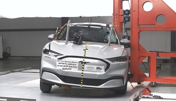 NHTSA Side pole test of the 2026 Ford Mustang Mach-E BEV BEV