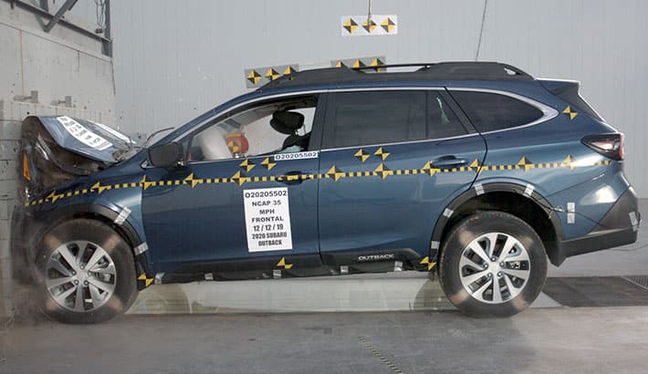 NHTSA crash test of the 2020 Subaru Legacy