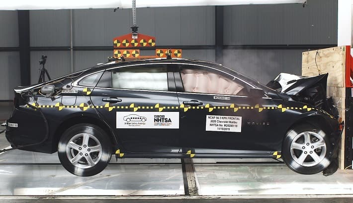 NHTSA crash test of the 2023 Chevrolet Malibu