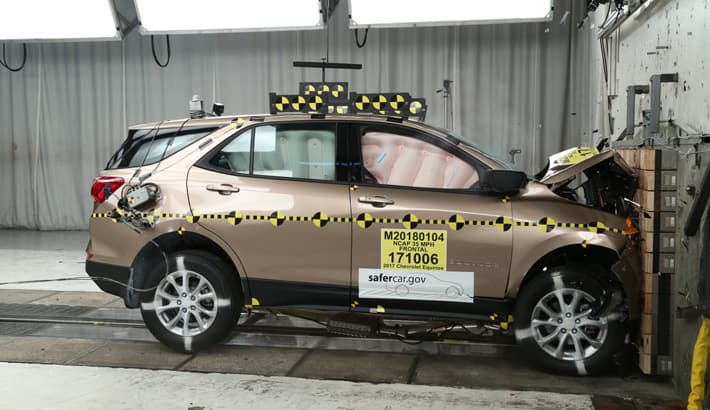 NHTSA crash test of the 2023 Chevrolet Equinox