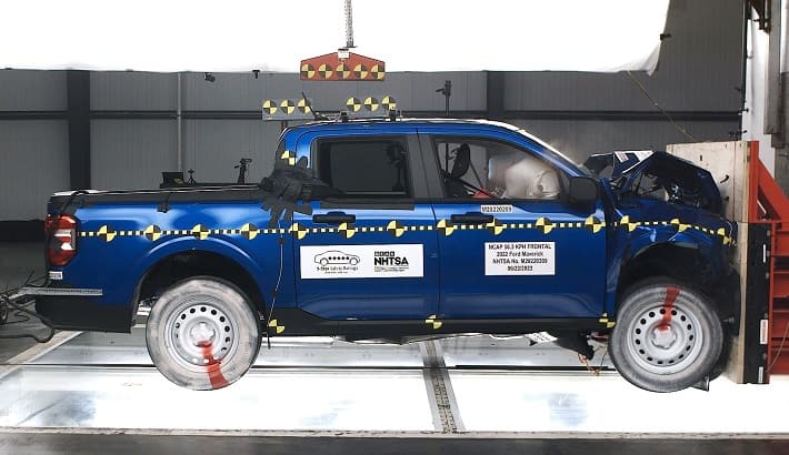 NHTSA crash test of the 2025 Ford Maverick Hev Later Release