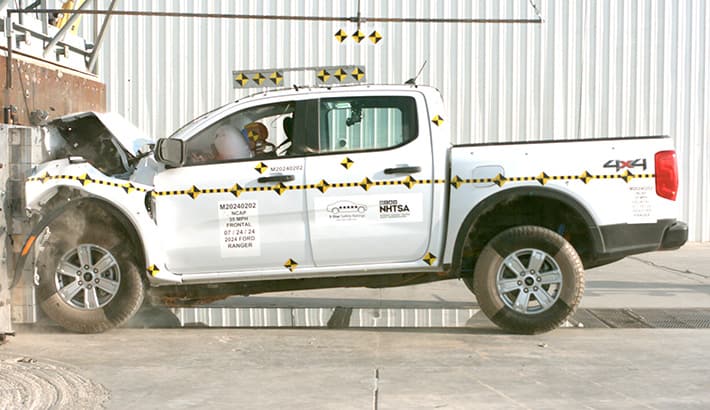 NHTSA crash test of the 2025 Ford Ranger