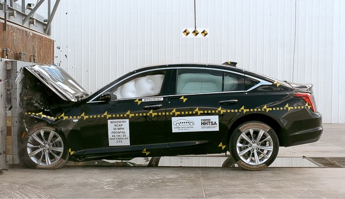 NHTSA crash test of the 2025 Cadillac CT5 With V6
