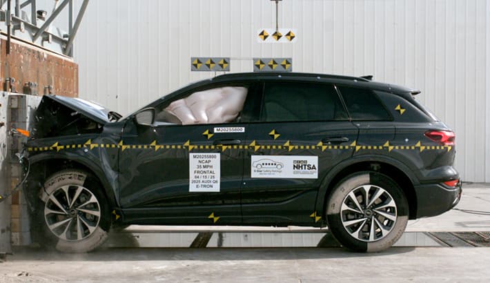 NHTSA crash test of the 2025 Audi Q6 E-Tron