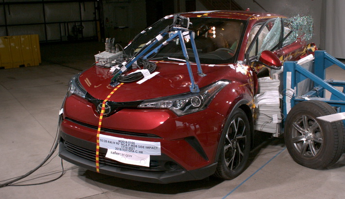 NHTSA Side impact test of the 2019 Toyota C-Hr