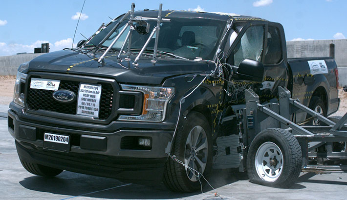 NHTSA Side impact test of the 2019 Ford F-150