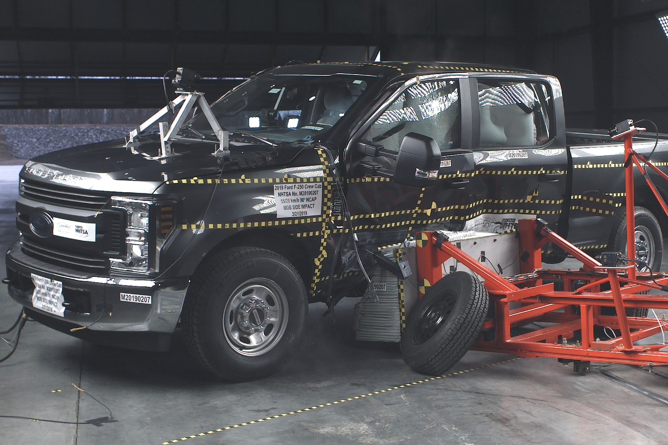 NHTSA Side impact test of the 2019 Ford F-250