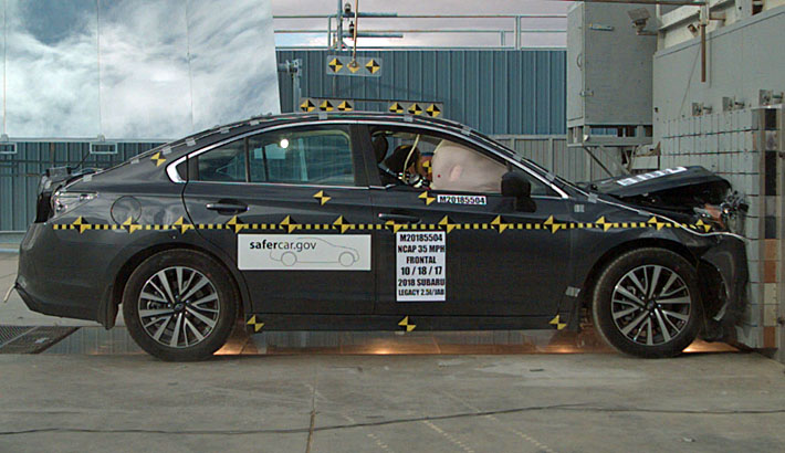 NHTSA crash test of the 2019 Subaru Outback