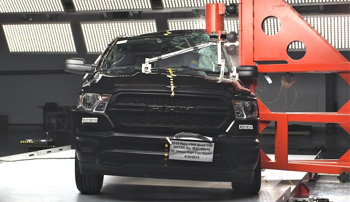 NHTSA Side pole test of the 2019 Ram 1500
