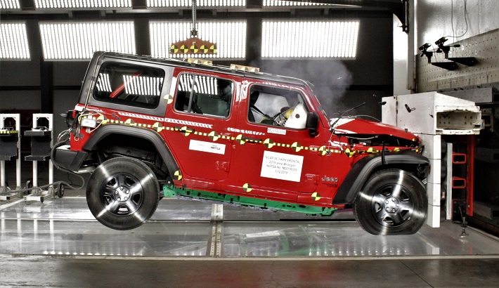 NHTSA crash test of the 2019 Jeep Wrangler Unlimited