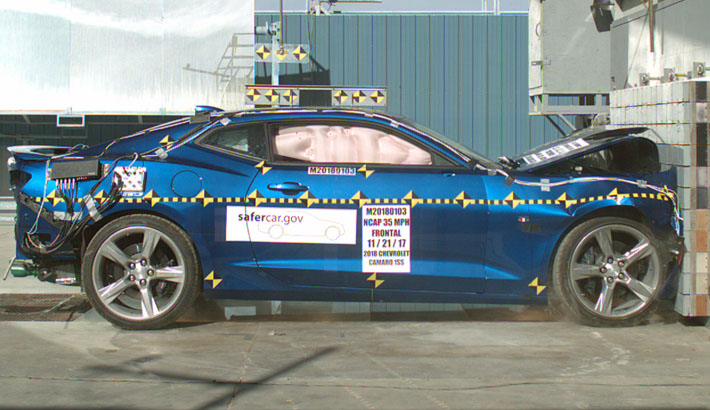 NHTSA crash test of the 2019 Chevrolet Camaro Ss