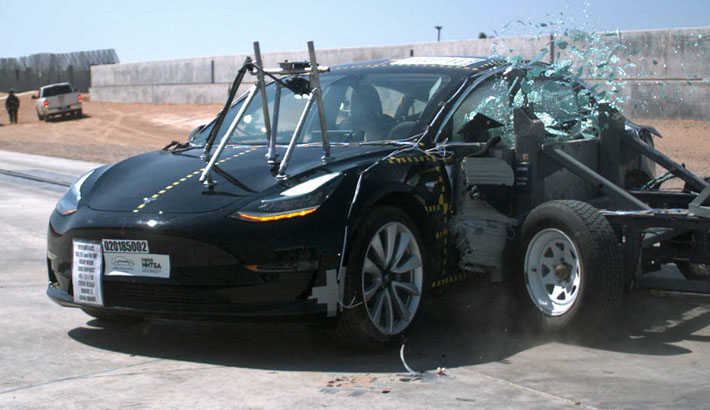 NHTSA Side impact test of the 2019 Tesla Model 3