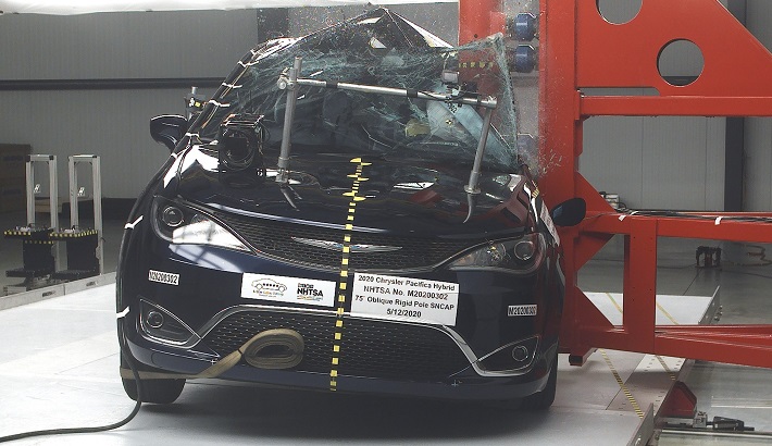 NHTSA Side pole test of the 2020 Chrysler Pacifica