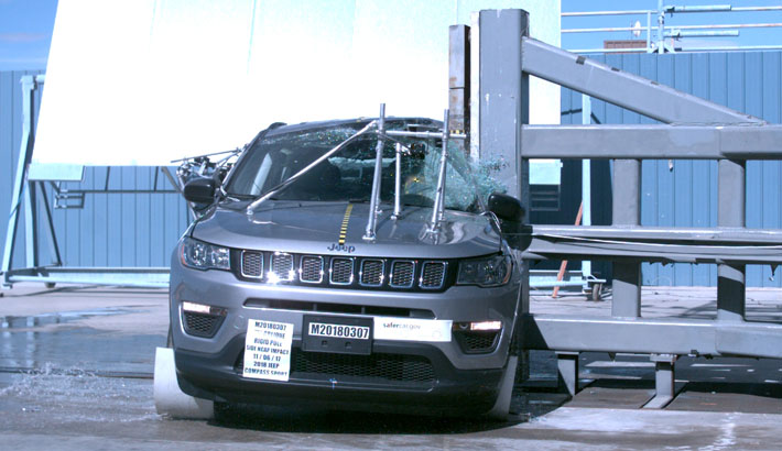 NHTSA Side pole test of the 2020 Jeep Compass