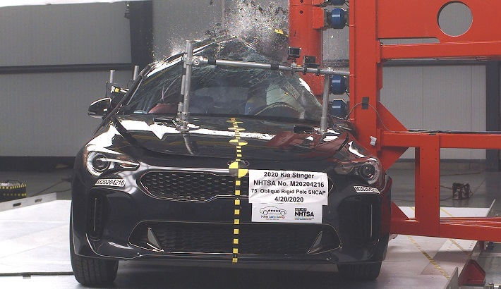 NHTSA Side pole test of the 2020 Kia Stinger