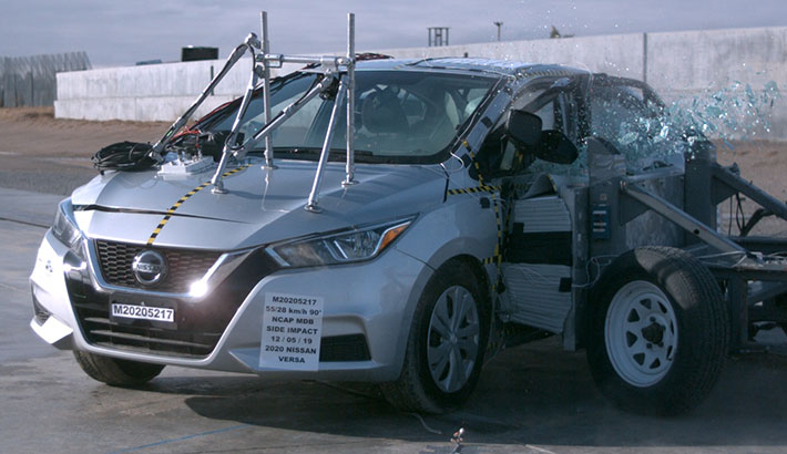 NHTSA Side impact test of the 2020 Nissan Versa