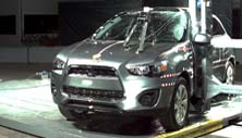 NHTSA Side pole test of the 2020 Mitsubishi Outlander Sport