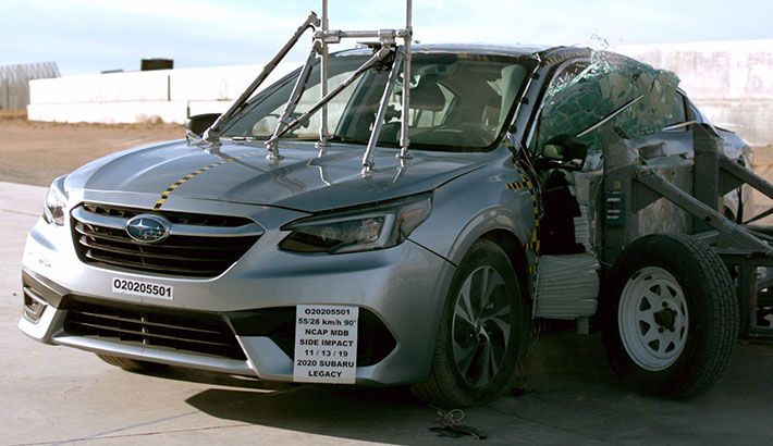 NHTSA Side impact test of the 2020 Subaru Legacy