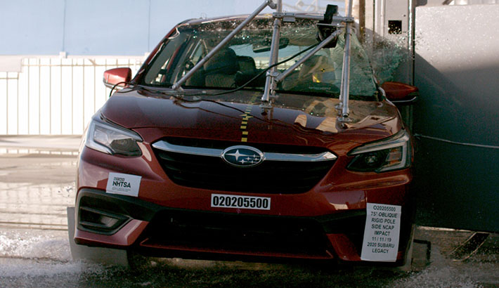 NHTSA Side pole test of the 2020 Subaru Legacy