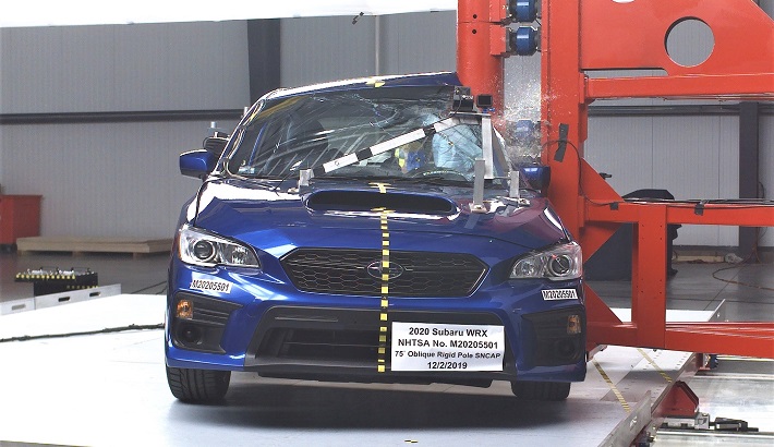NHTSA Side pole test of the 2020 Subaru WRX
