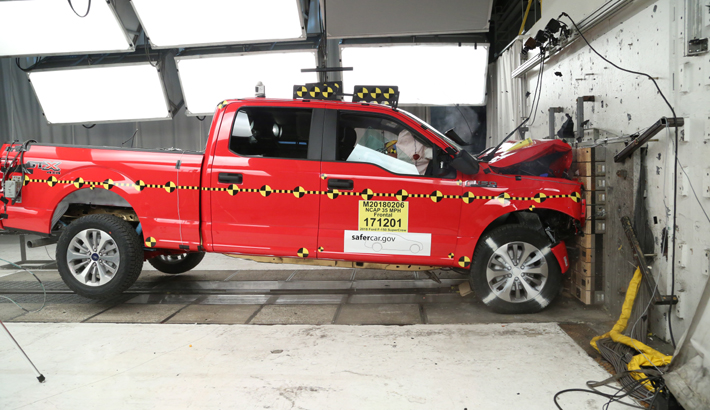 NHTSA crash test of the 2020 Ford F-150