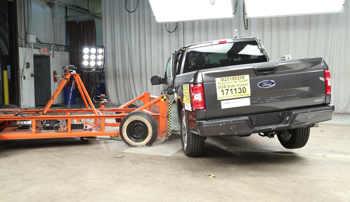 NHTSA Side impact test of the 2020 Ford F-150