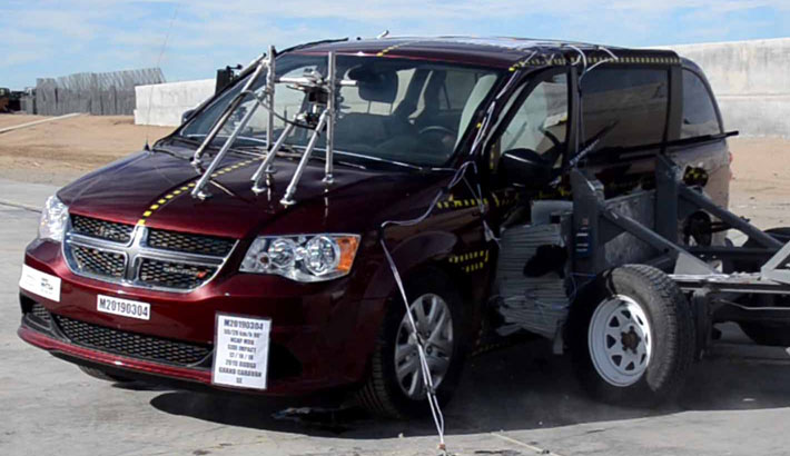 NHTSA Side impact test of the 2020 Dodge Grand Caravan