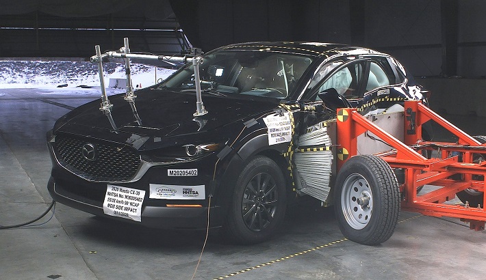NHTSA Side impact test of the 2020 Mazda CX-30