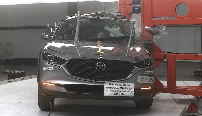 NHTSA Side pole test of the 2021 Mazda CX-30
