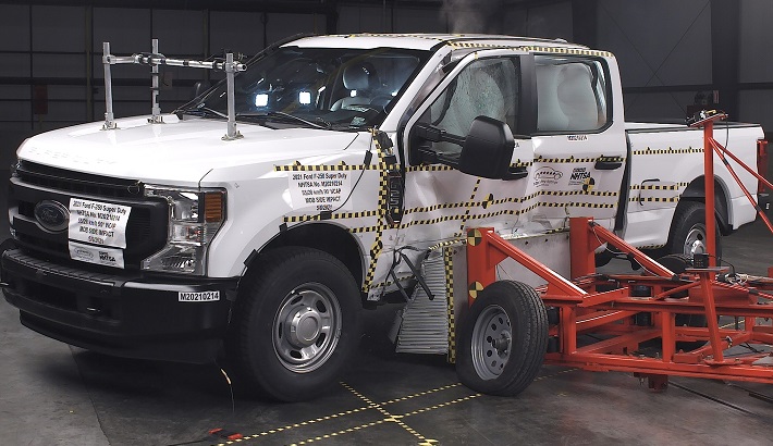 NHTSA Side impact test of the 2021 Ford F-250
