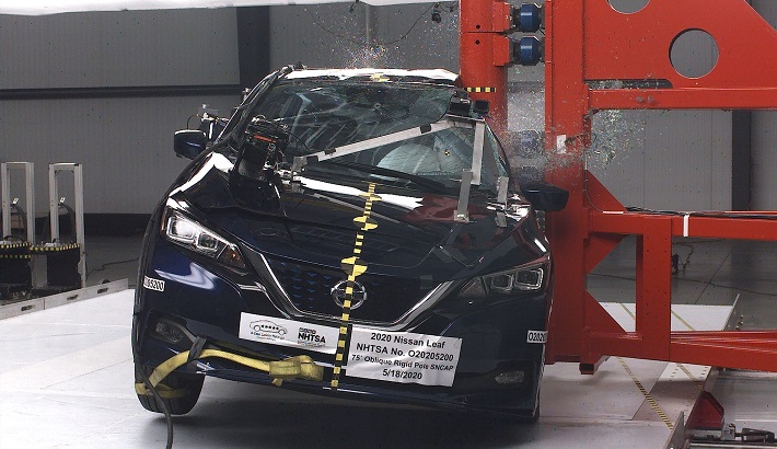 NHTSA Side pole test of the 2021 Nissan Leaf Plus