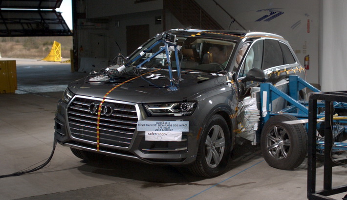 NHTSA crash test of the 2021 Audi Q7